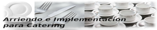 Arriendo de implementación para catering - Equipos y mobiliario